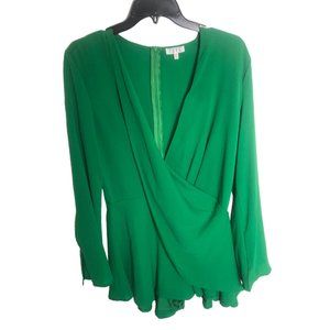 GREEN DEEP V-NECK ROMPER